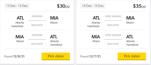 Last minute flights from Atlanta to Miami